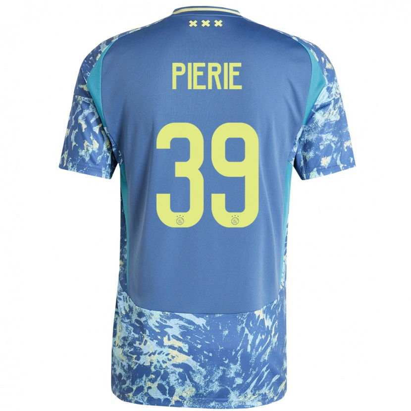 Danxen Bambino Maglia Kik Pierie #39 Grigio Blu Giallo Kit Gara Away 2024/25 Maglietta