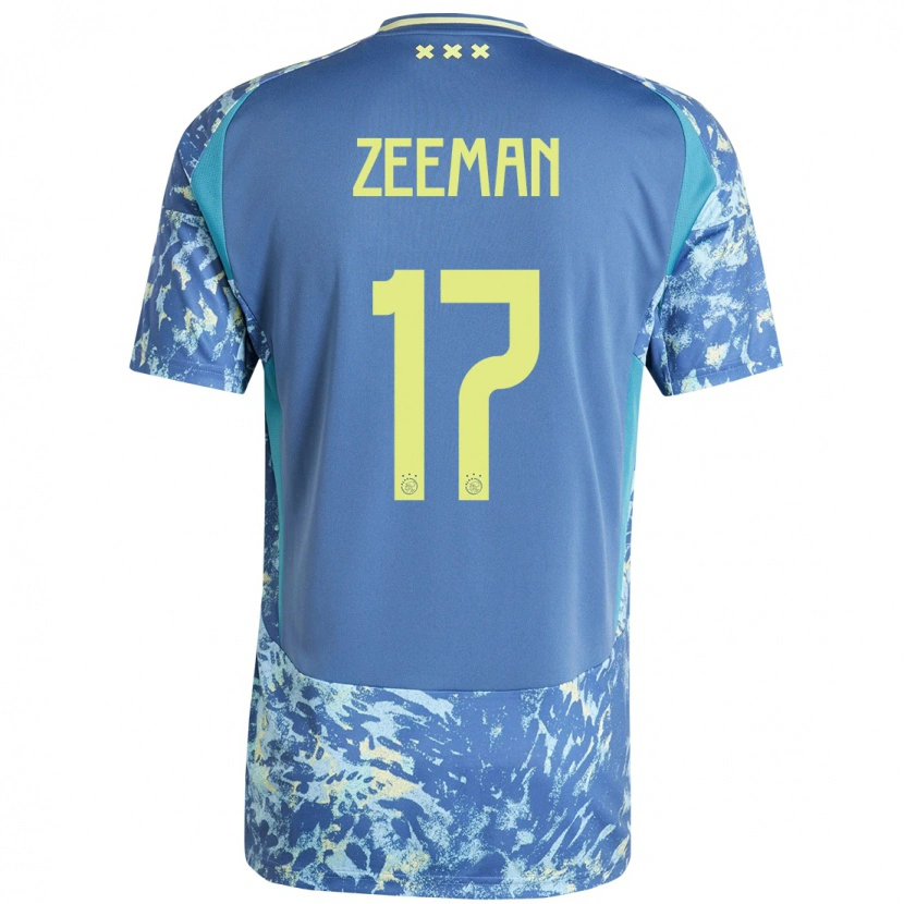 Danxen Bambino Maglia Kelly Zeeman #17 Grigio Blu Giallo Kit Gara Away 2024/25 Maglietta