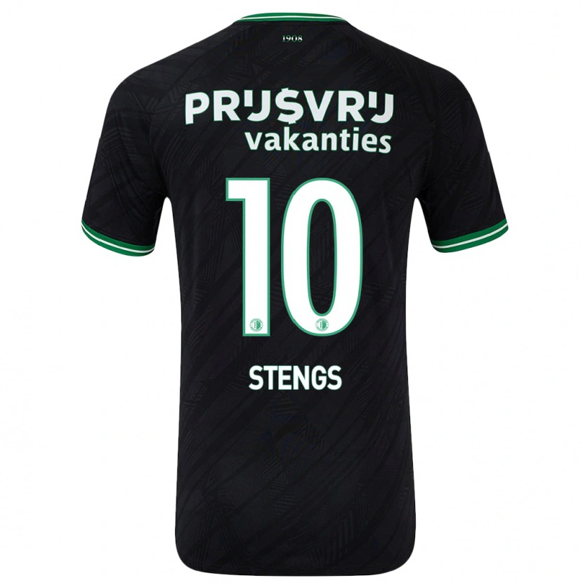 Danxen Bambino Maglia Calvin Stengs #10 Nero Verde Kit Gara Away 2024/25 Maglietta