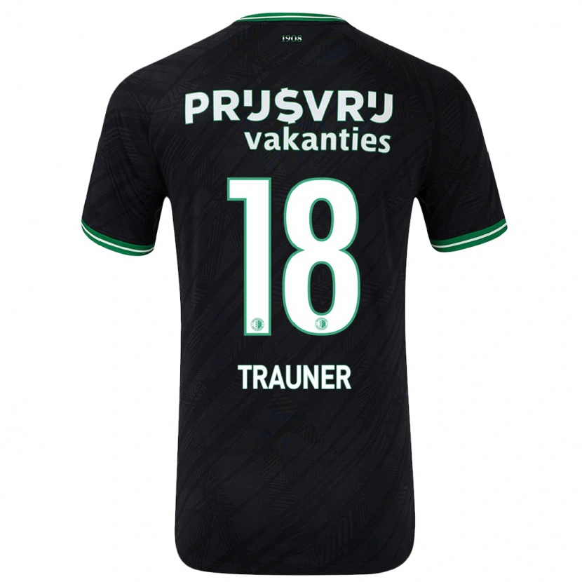 Danxen Bambino Maglia Gernot Trauner #18 Nero Verde Kit Gara Away 2024/25 Maglietta