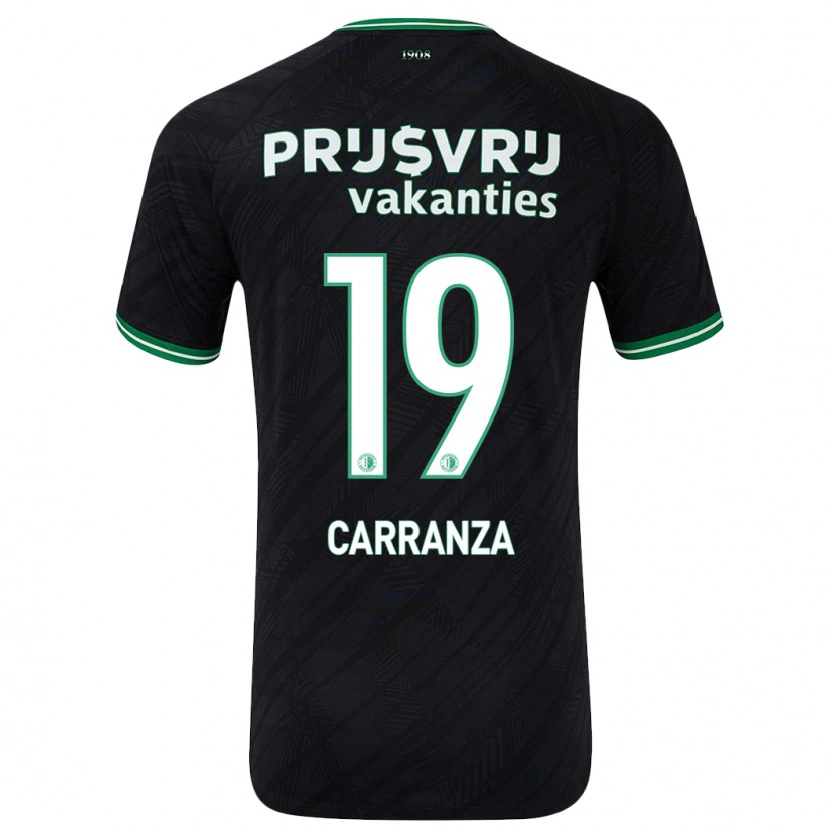 Danxen Bambino Maglia Julián Carranza #19 Nero Verde Kit Gara Away 2024/25 Maglietta