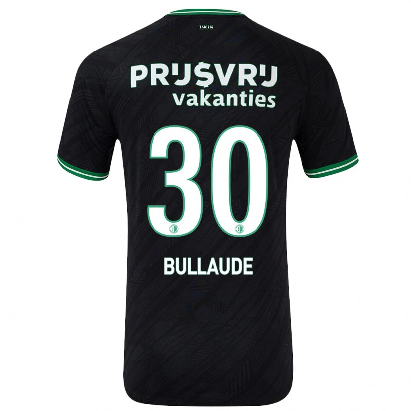 Danxen Bambino Maglia Ezequiel Bullaude #30 Nero Verde Kit Gara Away 2024/25 Maglietta