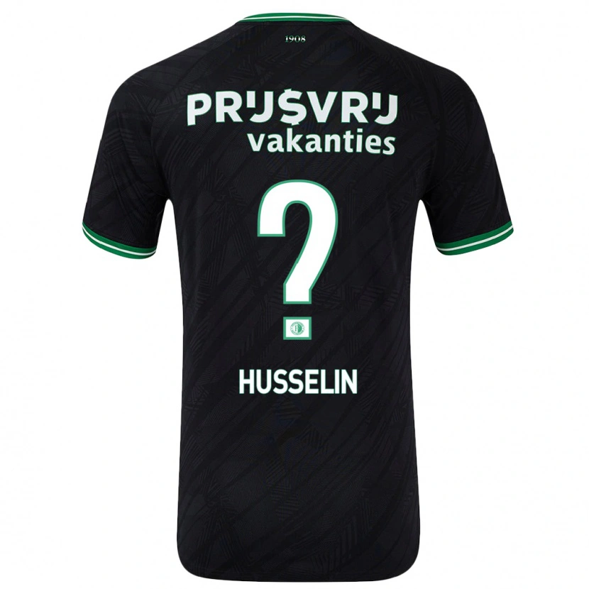 Danxen Bambino Maglia Matéo Husselin #0 Nero Verde Kit Gara Away 2024/25 Maglietta