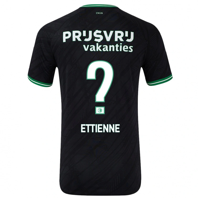 Danxen Bambino Maglia Jayden Ettienne #0 Nero Verde Kit Gara Away 2024/25 Maglietta