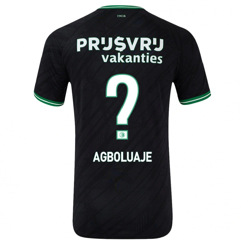 Danxen Bambino Maglia Hakeem Agboluaje #0 Nero Verde Kit Gara Away 2024/25 Maglietta