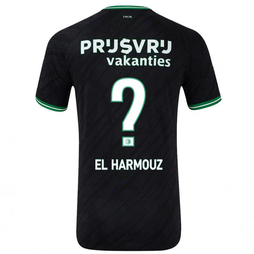 Danxen Bambino Maglia Nassim El Harmouz #0 Nero Verde Kit Gara Away 2024/25 Maglietta