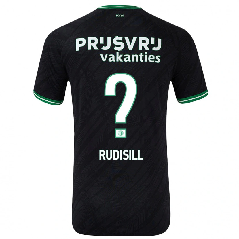 Danxen Bambino Maglia Paulo Rudisill #0 Nero Verde Kit Gara Away 2024/25 Maglietta
