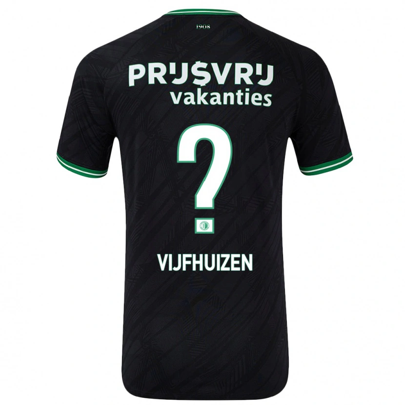 Danxen Bambino Maglia Beer Vijfhuizen #0 Nero Verde Kit Gara Away 2024/25 Maglietta