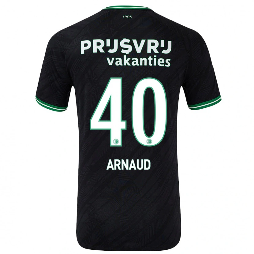 Danxen Bambino Maglia Lugene Arnaud #40 Nero Verde Kit Gara Away 2024/25 Maglietta