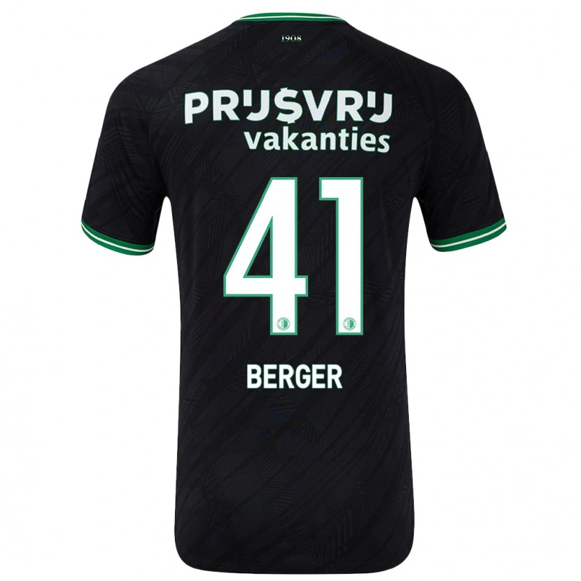 Danxen Bambino Maglia Mannou Berger #41 Nero Verde Kit Gara Away 2024/25 Maglietta