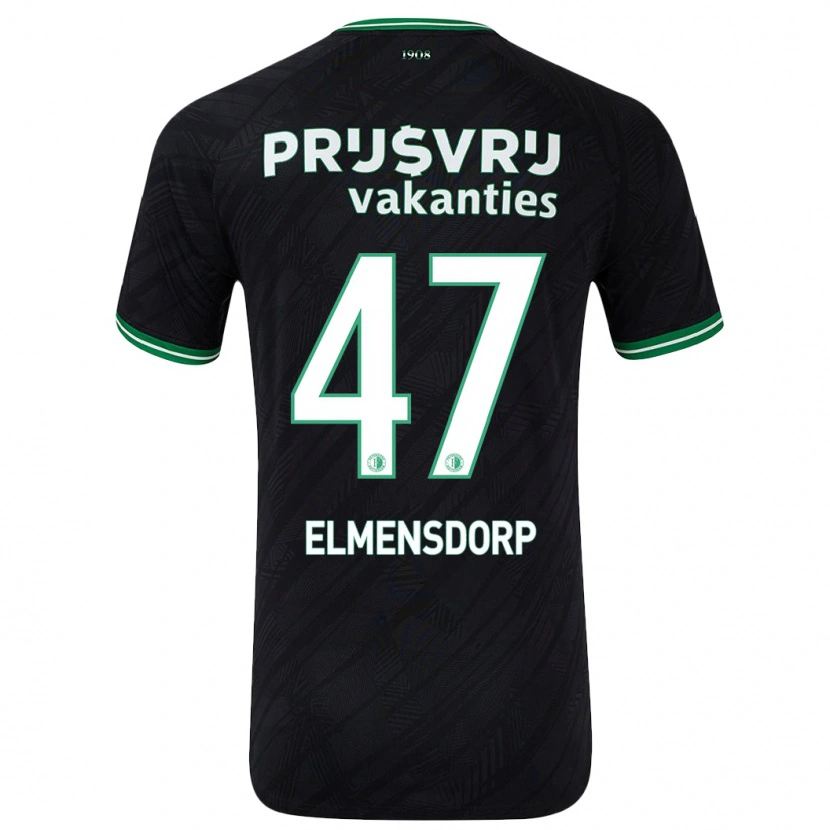 Danxen Bambino Maglia Paris Elmensdorp #47 Nero Verde Kit Gara Away 2024/25 Maglietta