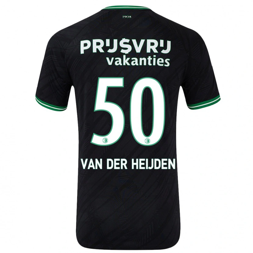 Danxen Bambino Maglia Délano Van Der Heijden #50 Nero Verde Kit Gara Away 2024/25 Maglietta