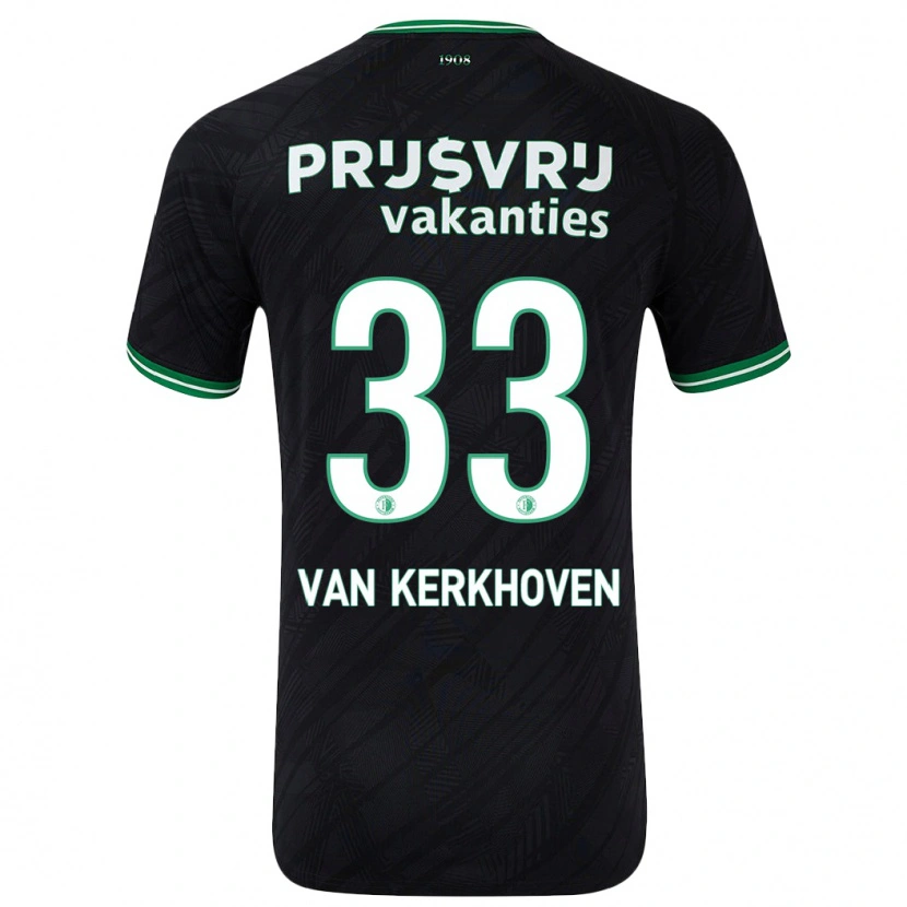 Danxen Bambino Maglia Ella Van Kerkhoven #33 Nero Verde Kit Gara Away 2024/25 Maglietta