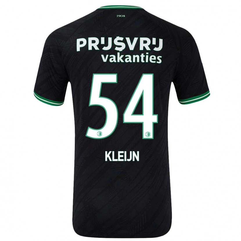 Danxen Bambino Maglia Mike Kleijn #54 Nero Verde Kit Gara Away 2024/25 Maglietta