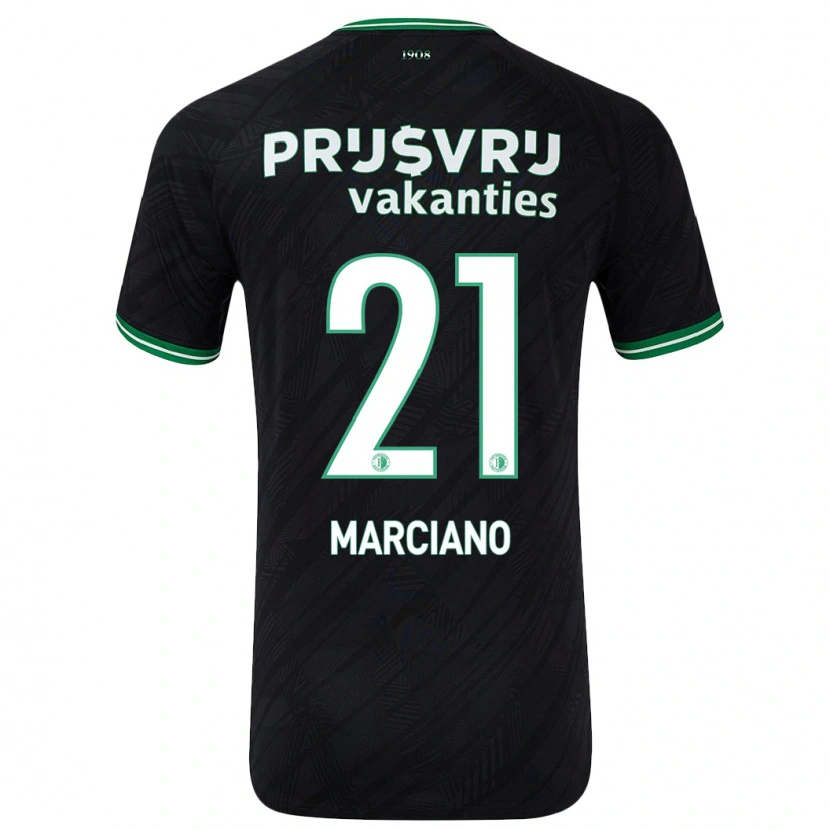 Danxen Bambino Maglia Ofir Marciano #21 Nero Verde Kit Gara Away 2024/25 Maglietta