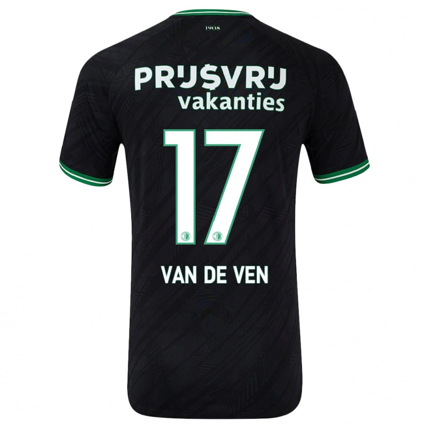 Danxen Bambino Maglia Zoi Van De Ven #17 Nero Verde Kit Gara Away 2024/25 Maglietta