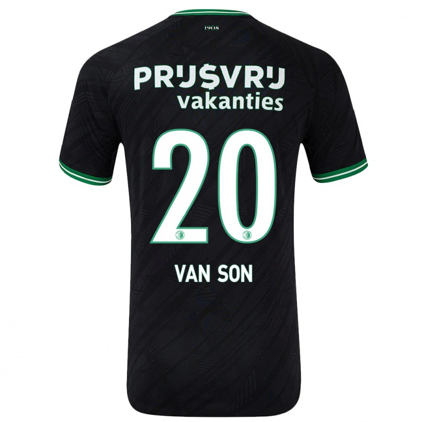Danxen Bambino Maglia Anne Van Son #20 Nero Verde Kit Gara Away 2024/25 Maglietta