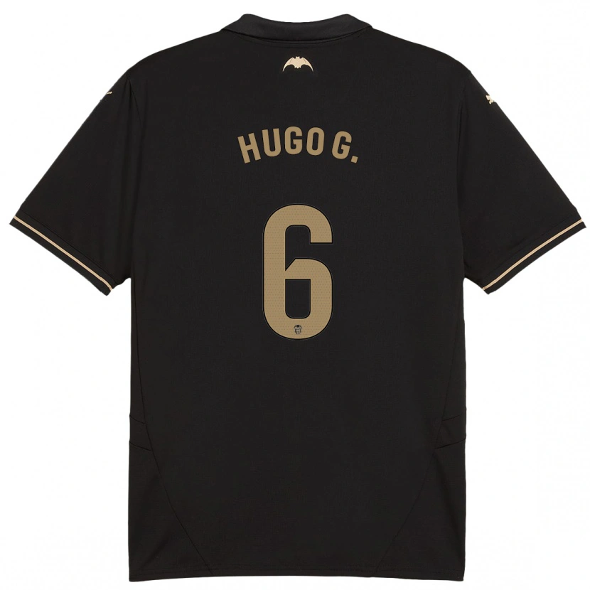 Danxen Bambino Maglia Hugo Guillamón #6 Nero Kit Gara Away 2024/25 Maglietta