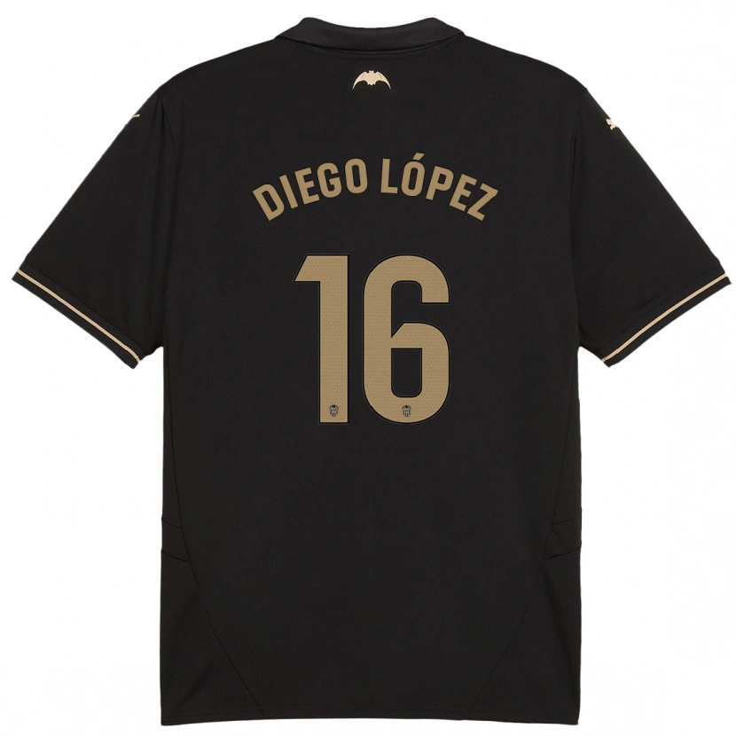 Danxen Bambino Maglia Diego López #16 Nero Kit Gara Away 2024/25 Maglietta