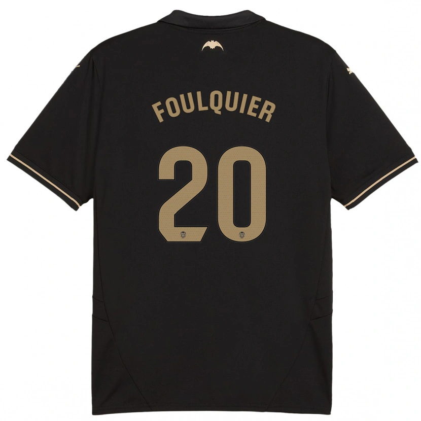 Danxen Bambino Maglia Dimitri Foulquier #20 Nero Kit Gara Away 2024/25 Maglietta