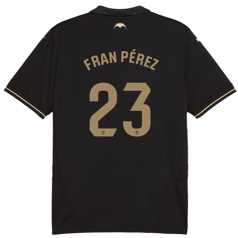 Danxen Bambino Maglia Fran Pérez #23 Nero Kit Gara Away 2024/25 Maglietta