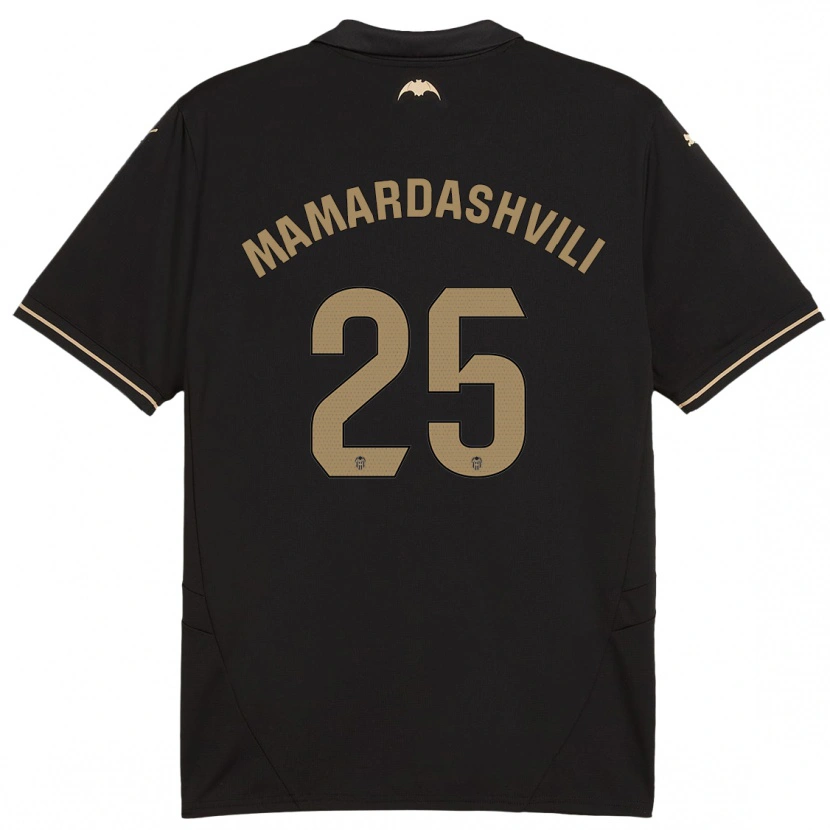 Danxen Bambino Maglia Giorgi Mamardashvili #25 Nero Kit Gara Away 2024/25 Maglietta