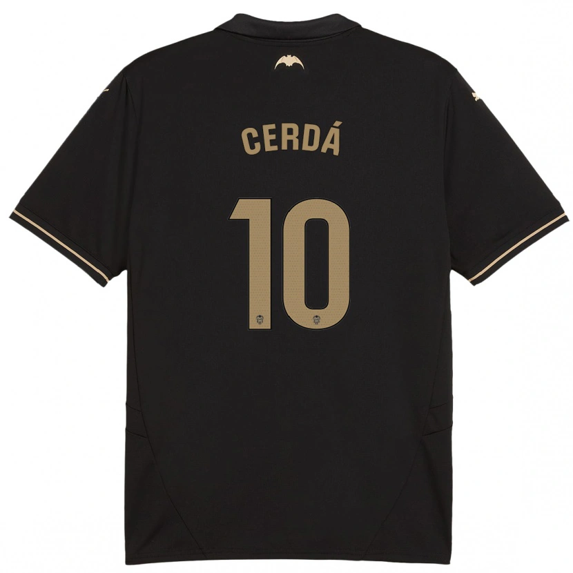 Danxen Bambino Maglia Alex Cerdá #10 Nero Kit Gara Away 2024/25 Maglietta