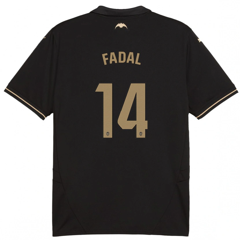 Danxen Bambino Maglia Ali Fadal #14 Nero Kit Gara Away 2024/25 Maglietta