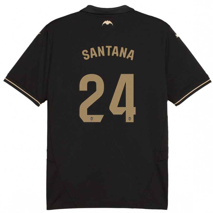 Danxen Bambino Maglia Ismael Santana #24 Nero Kit Gara Away 2024/25 Maglietta