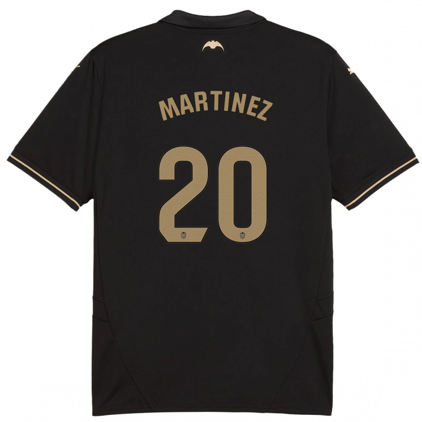 Danxen Bambino Maglia Asun Martínez #20 Nero Kit Gara Away 2024/25 Maglietta