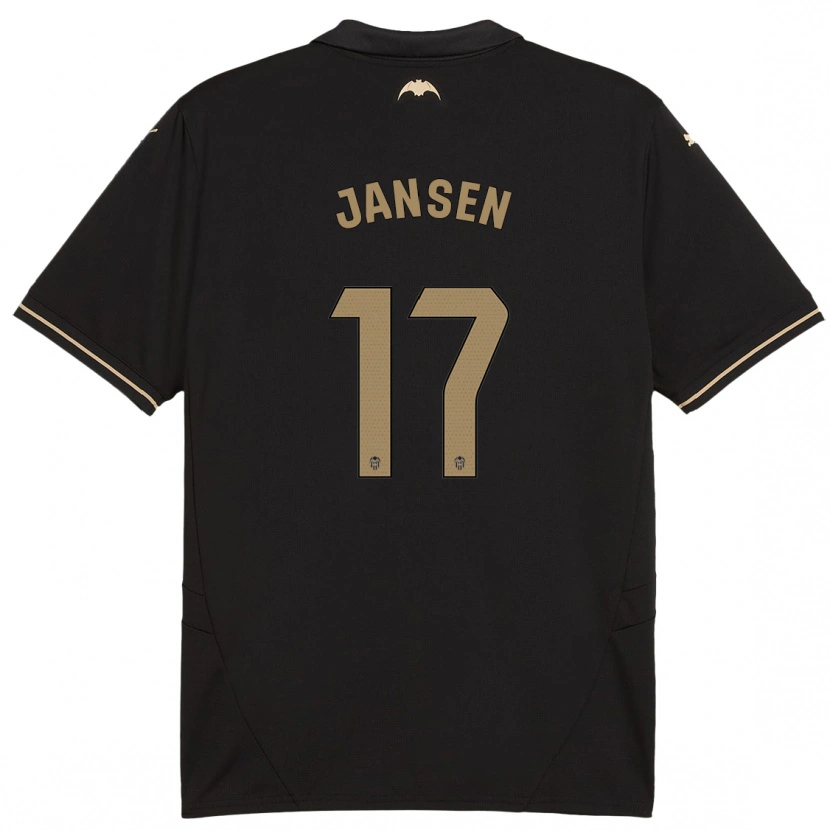 Danxen Bambino Maglia Ellen Jansen #17 Nero Kit Gara Away 2024/25 Maglietta
