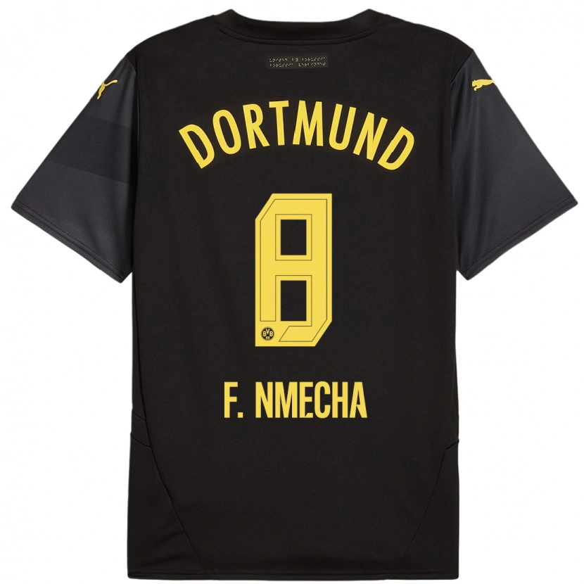 Danxen Bambino Maglia Felix Nmecha #8 Nero Giallo Kit Gara Away 2024/25 Maglietta