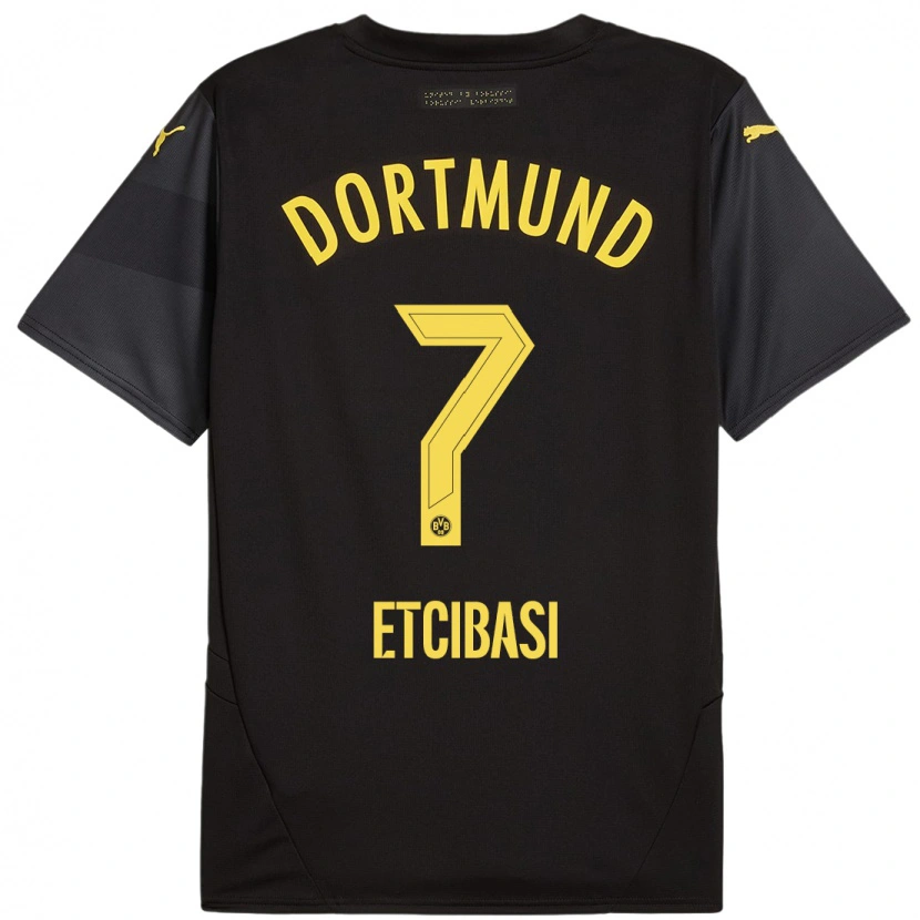 Danxen Bambino Maglia Taycan Etcibasi #7 Nero Giallo Kit Gara Away 2024/25 Maglietta
