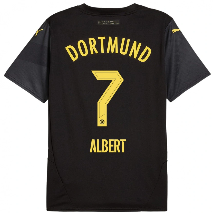 Danxen Bambino Maglia Mathis Albert #7 Nero Giallo Kit Gara Away 2024/25 Maglietta