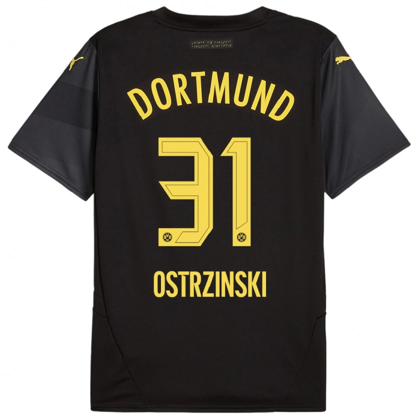 Danxen Bambino Maglia Silas Ostrzinski #31 Nero Giallo Kit Gara Away 2024/25 Maglietta