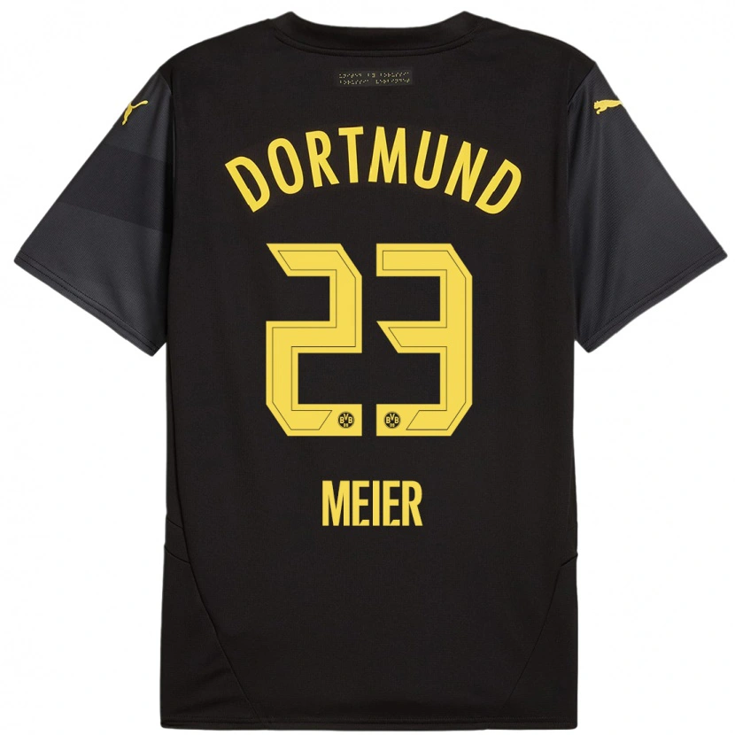 Danxen Bambino Maglia Maximilian Meier #23 Nero Giallo Kit Gara Away 2024/25 Maglietta