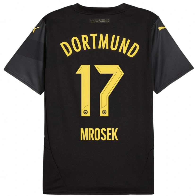Danxen Bambino Maglia Noah Mrosek #17 Nero Giallo Kit Gara Away 2024/25 Maglietta