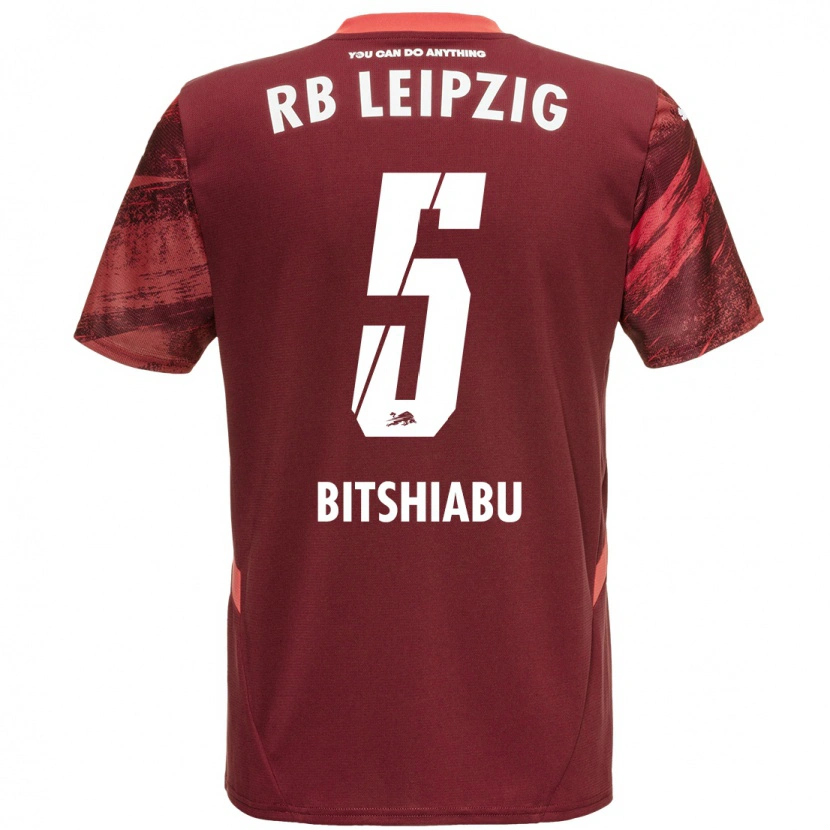 Danxen Bambino Maglia El Chadaille Bitshiabu #5 Borgogna Kit Gara Away 2024/25 Maglietta