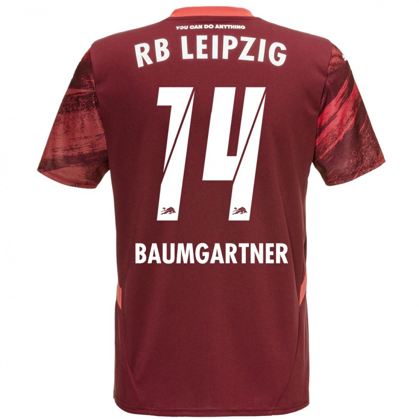 Danxen Bambino Maglia Christoph Baumgartner #14 Borgogna Kit Gara Away 2024/25 Maglietta
