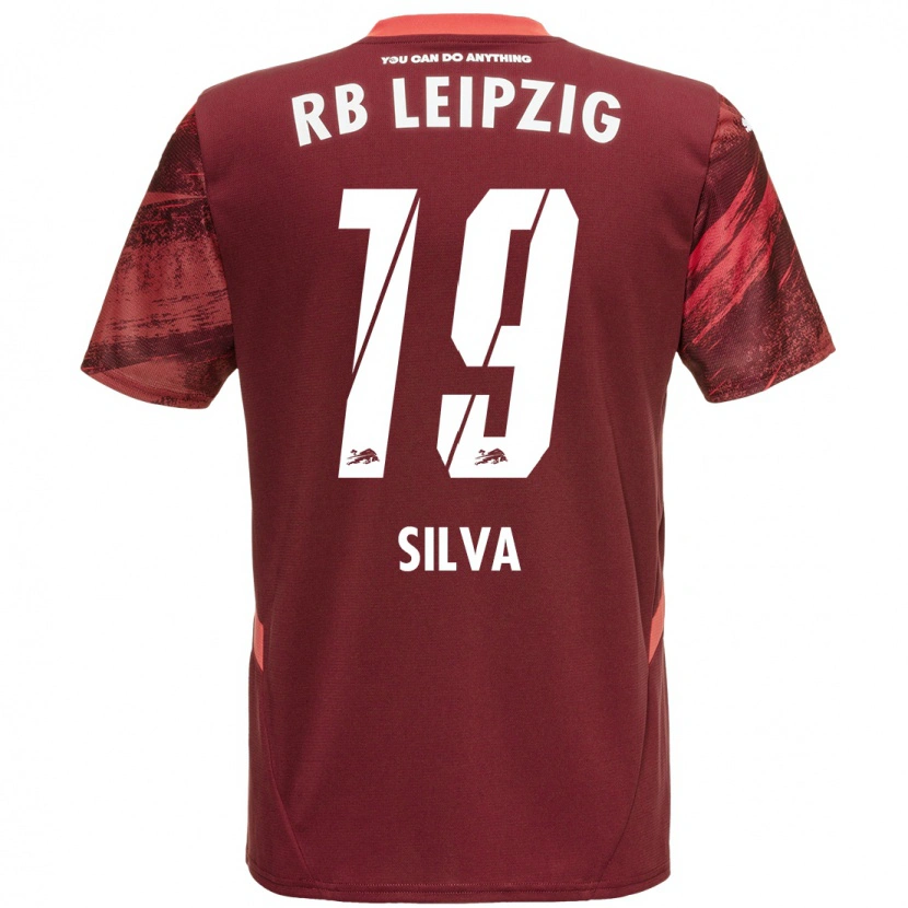 Danxen Bambino Maglia André Silva #19 Borgogna Kit Gara Away 2024/25 Maglietta
