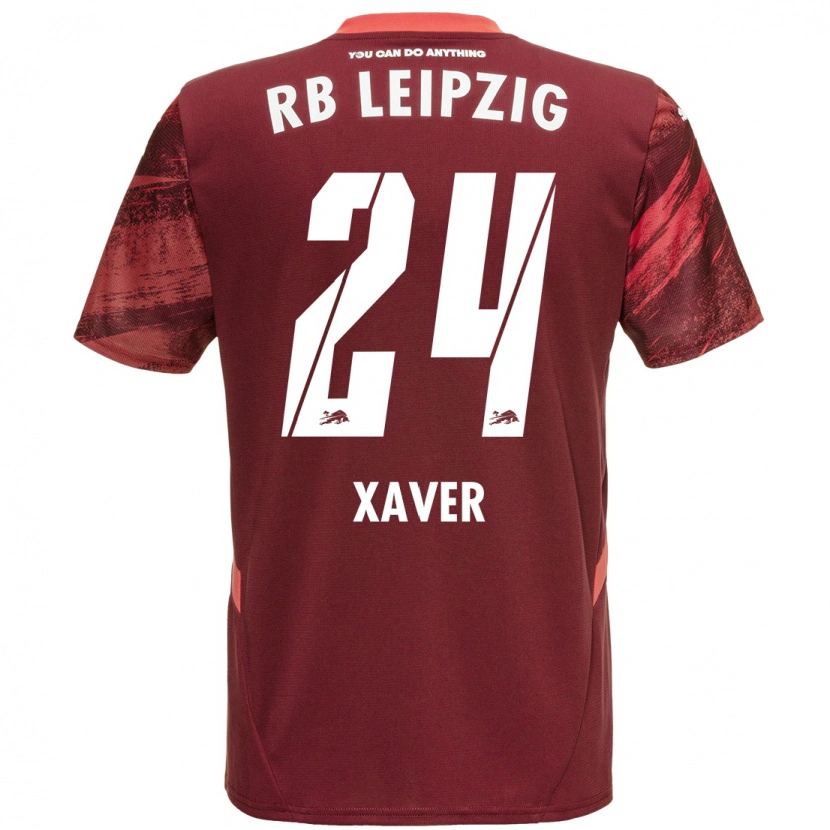 Danxen Bambino Maglia Xaver Schlager #24 Borgogna Kit Gara Away 2024/25 Maglietta