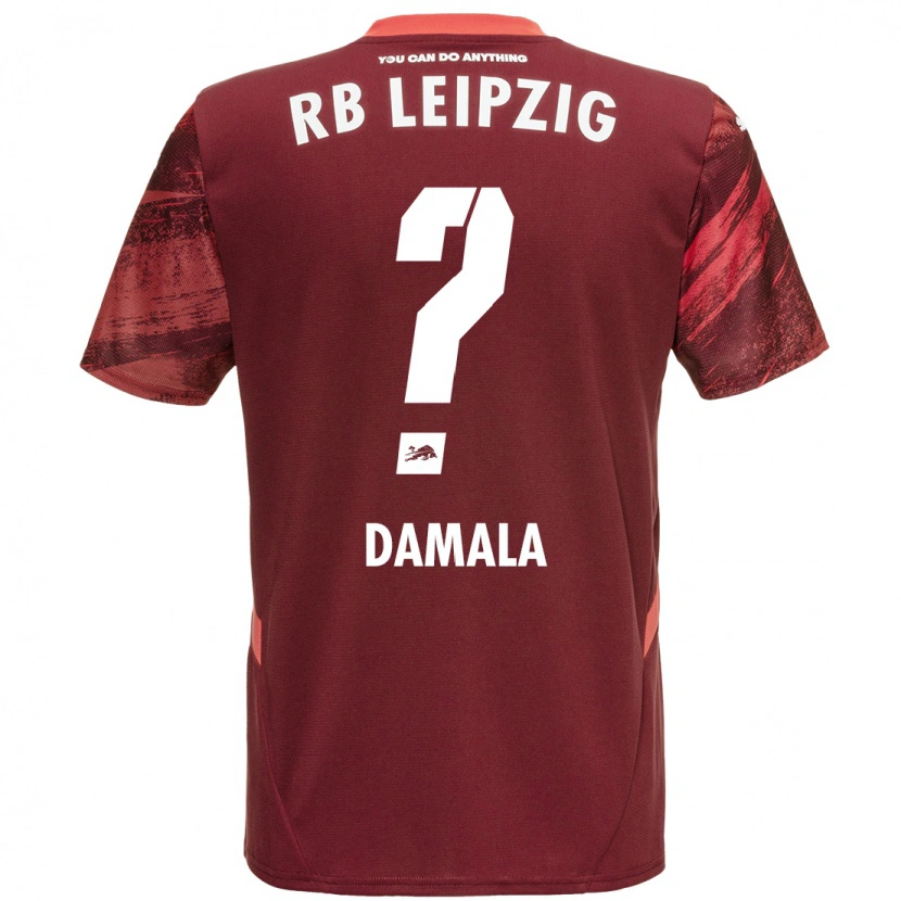 Danxen Bambino Maglia Bilal Damala #0 Borgogna Kit Gara Away 2024/25 Maglietta