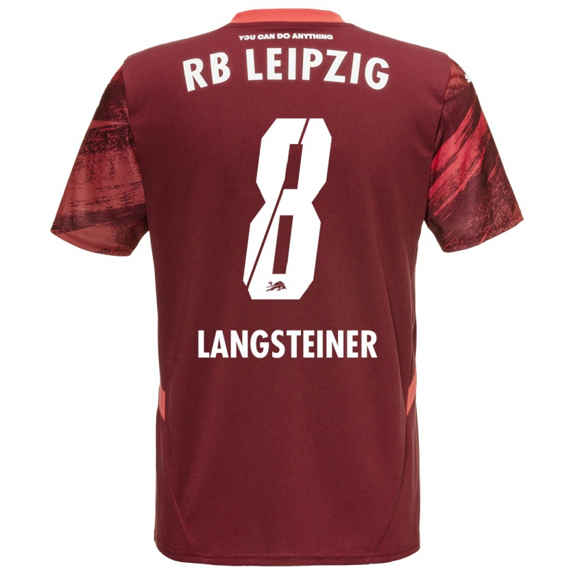Danxen Bambino Maglia Toni Langsteiner #8 Borgogna Kit Gara Away 2024/25 Maglietta