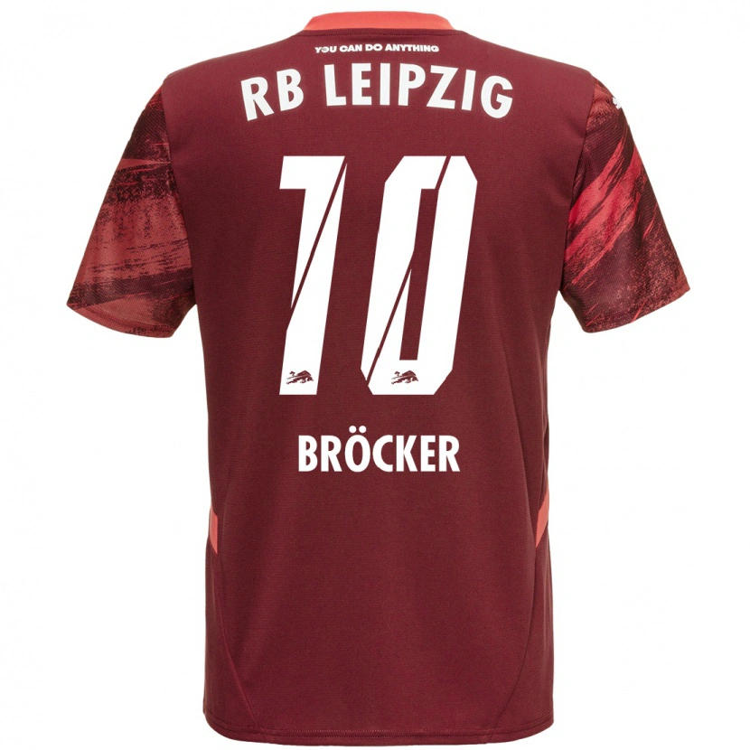Danxen Bambino Maglia Mads Bröcker #10 Borgogna Kit Gara Away 2024/25 Maglietta