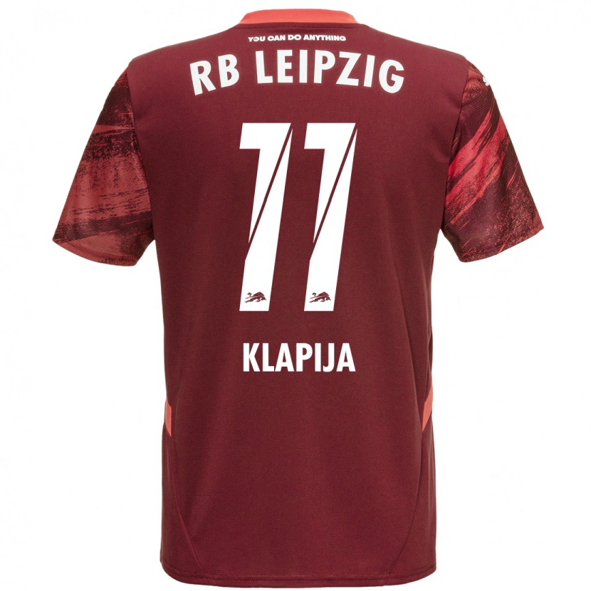 Danxen Bambino Maglia Din Klapija #11 Borgogna Kit Gara Away 2024/25 Maglietta