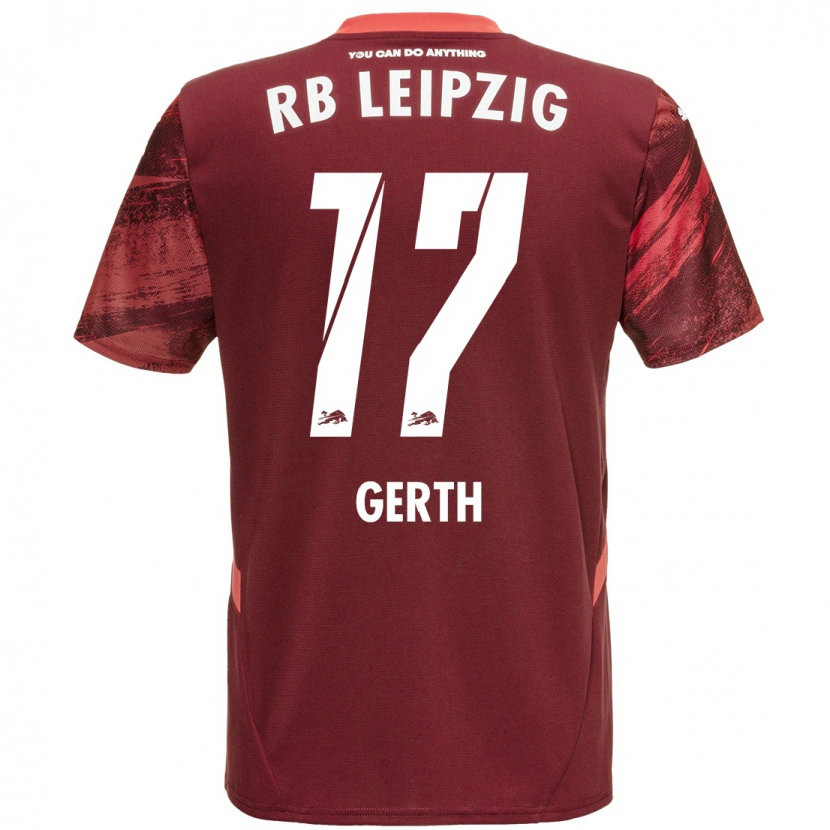 Danxen Bambino Maglia Amos Gerth #17 Borgogna Kit Gara Away 2024/25 Maglietta
