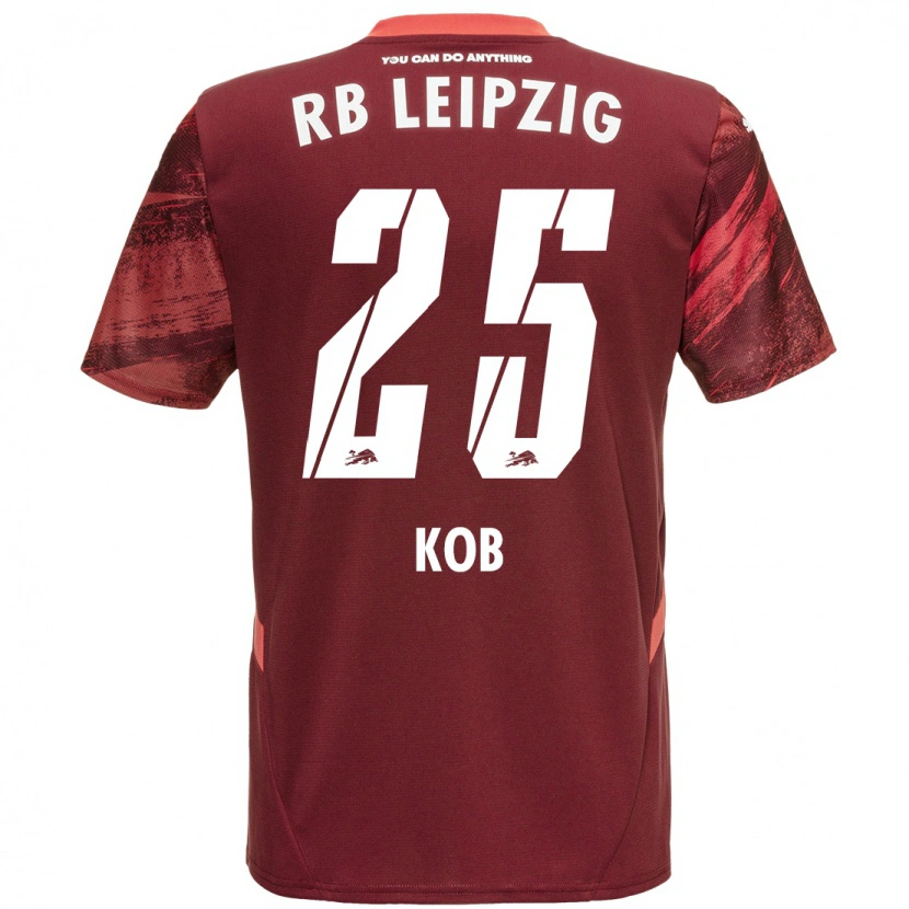 Danxen Bambino Maglia Leon Koß #25 Borgogna Kit Gara Away 2024/25 Maglietta