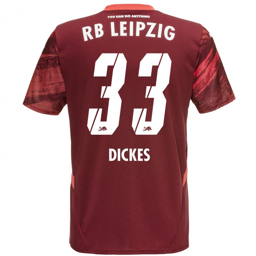 Danxen Bambino Maglia Fernando Dickes #33 Borgogna Kit Gara Away 2024/25 Maglietta