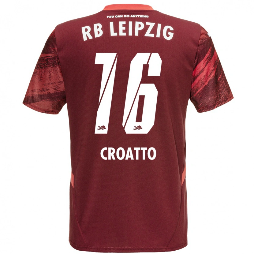 Danxen Bambino Maglia Michela Croatto #16 Borgogna Kit Gara Away 2024/25 Maglietta