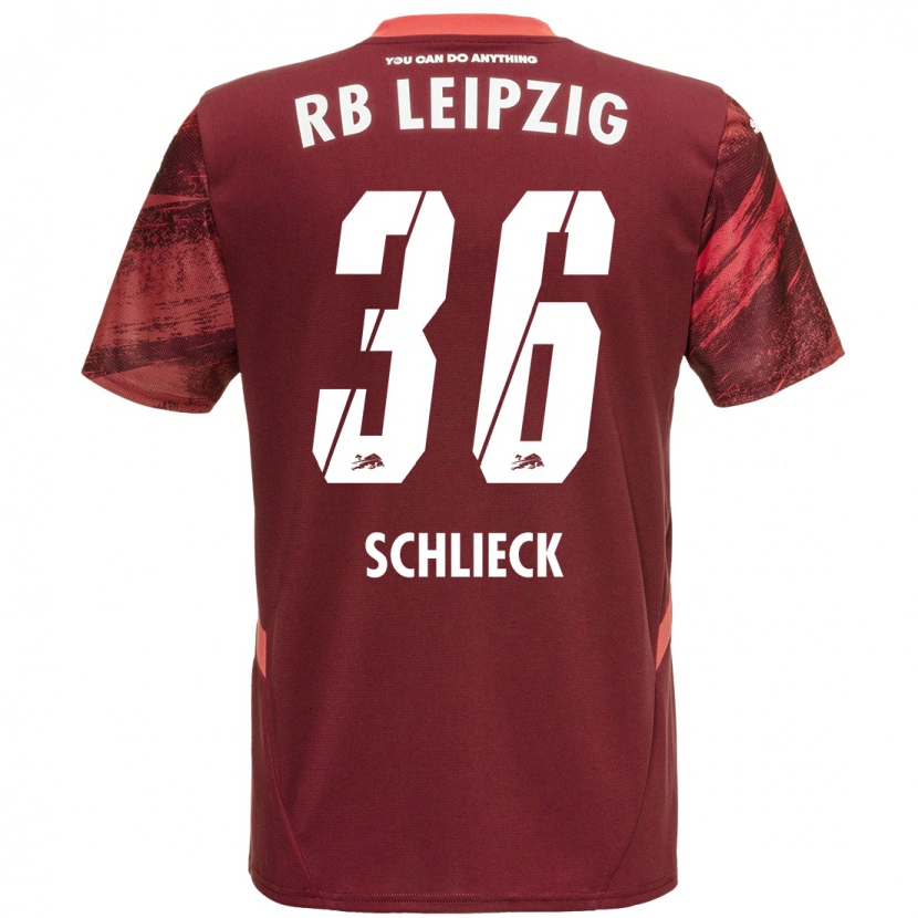 Danxen Bambino Maglia Timo Schlieck #36 Borgogna Kit Gara Away 2024/25 Maglietta